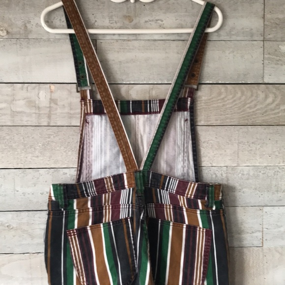 BDG Urban Outfitters Retro Striped Burron Up Overalls - Picture 9 of 13